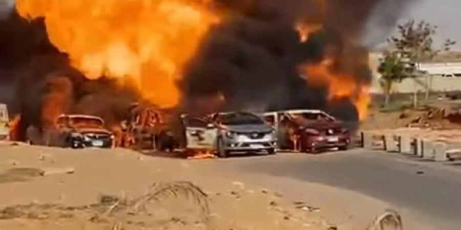 معاينة حريق خط الغاز.. 3 ضحايا و13 مصابا وتفحم 10 سيارات ـ موقع الآن نيوز