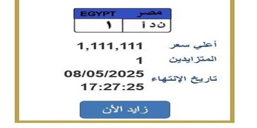 سعرها تخطى مليون جنيه.. خطوات التزايد على لوحة سيارة مميزة - موقع الآن نيوز