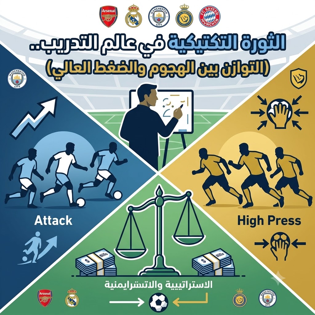 الثورة التكتيكية في عالم التدريب.. التوازن بين الهجوم والضغط العالي