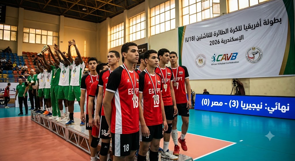 وصافة أفريقية لمنتخب ناشئي الكرة الطائرة بعد نهائي مثير أمام نيجيريا بالإسكندرية