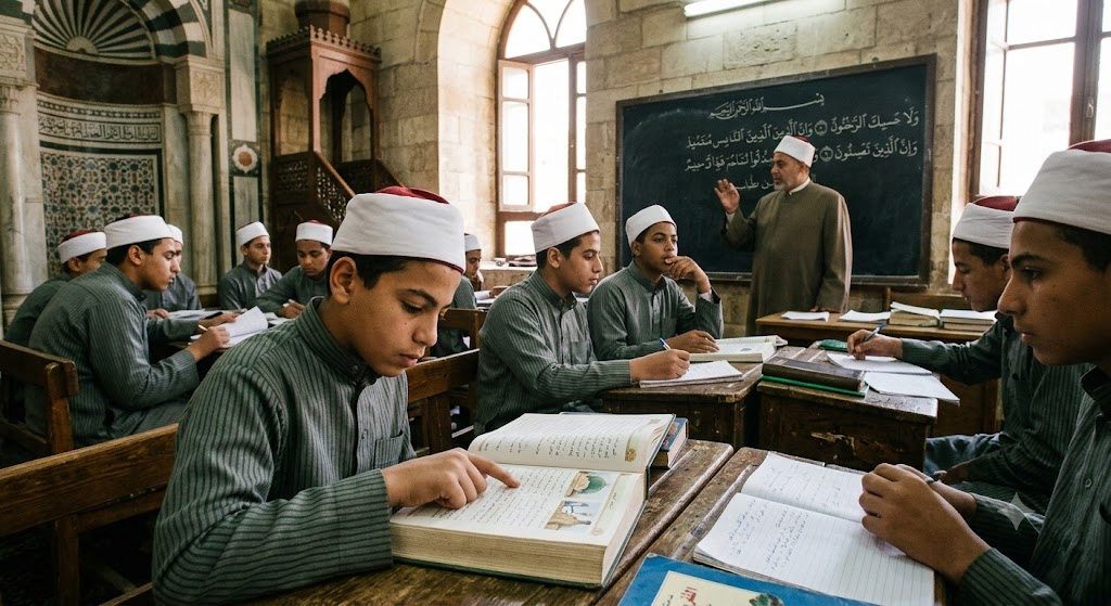 المشهد التعليمي بالأزهر الشريف :إعفاء طلاب المعاهد الأزهرية من المصروفات الدراسية